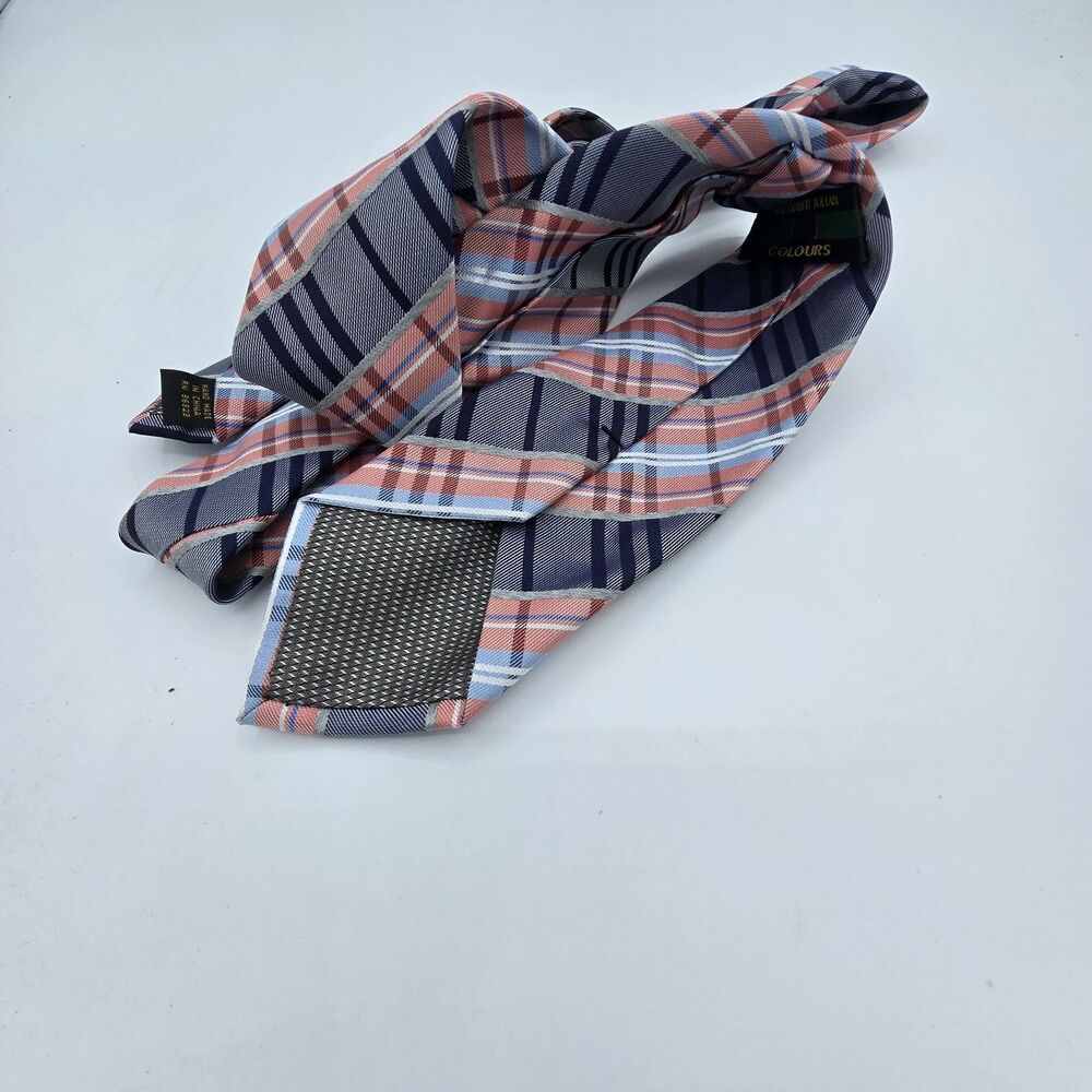 Alexander Julian Colours Men's Neck Tie 57”x3” Grey pink blue Geometric Vintage - Picture 3 of 6